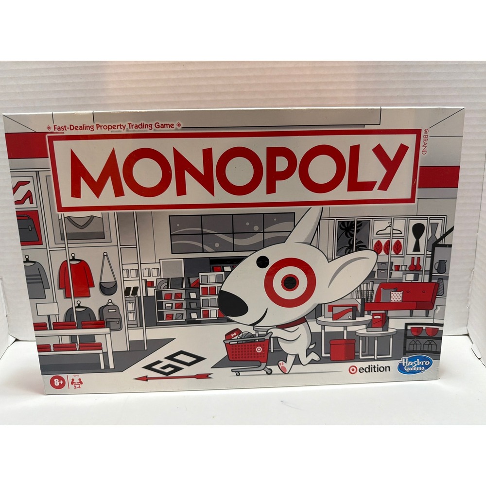 Hasbro Monopoly Target Edition Board Game Bullseye Dog Shopping F2945 New